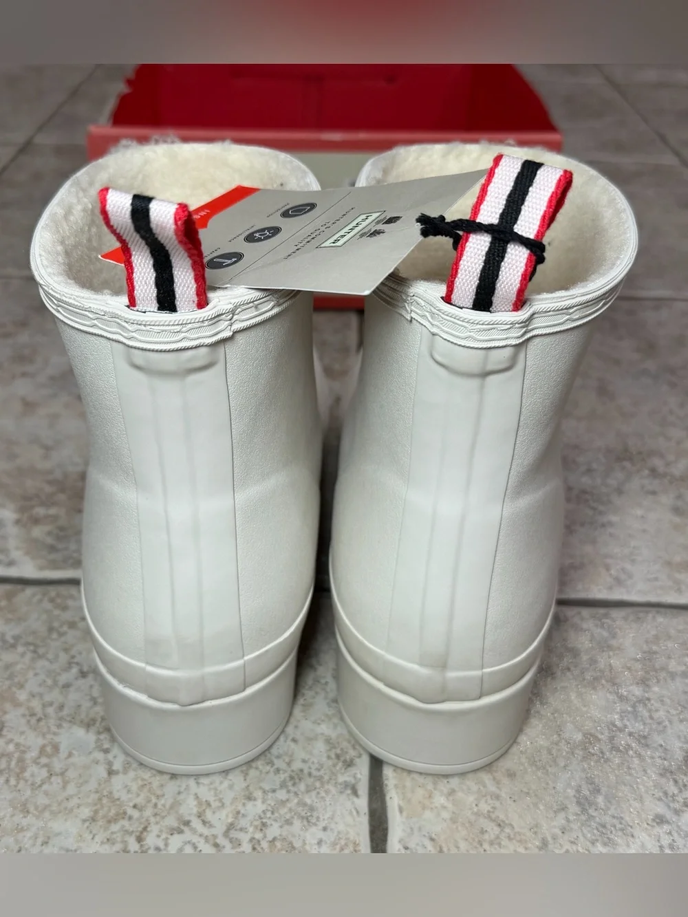 Hunter Play Short Faux Shearling Line Waterproof Rain Boots Size 11 USA